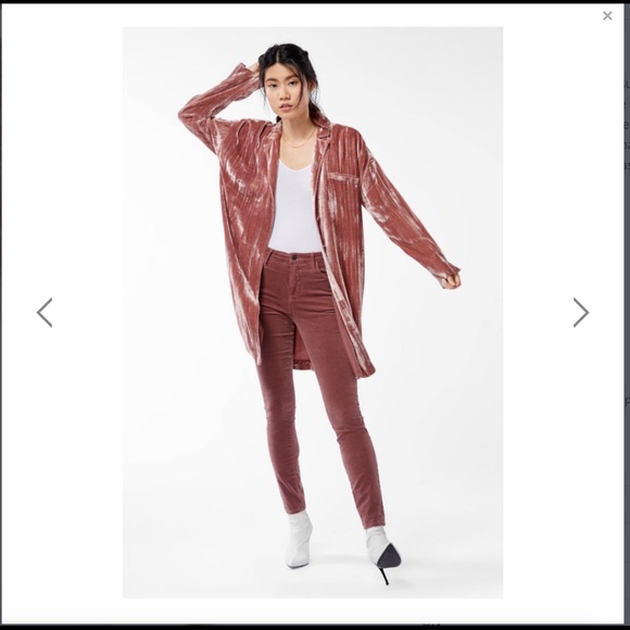 J BRAND Regan Crinkled-Velvet Jacket - M - Picture 2 of 7